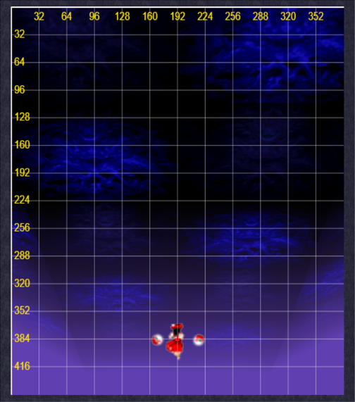 A screenshot showing the coordinates of the game