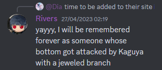 A Discord message
