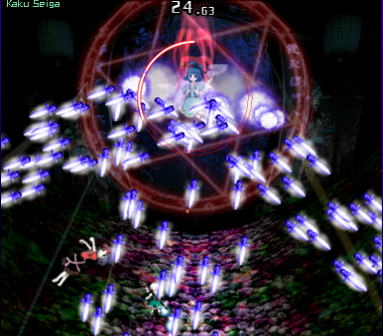 Third non-spell attack where GI1 = 0, meaning that Yoshika is dead. Seiga fighting Youmu while Yoshika is dead