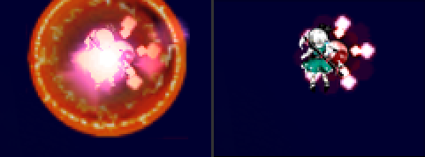 A screenshot of two Youmus and two yin-yangs.