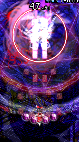 A screenshot of ReimuA spawning amulets