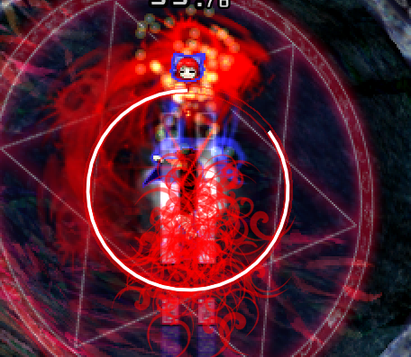 A screenshot of Sekibanki being attacked by ReimuA