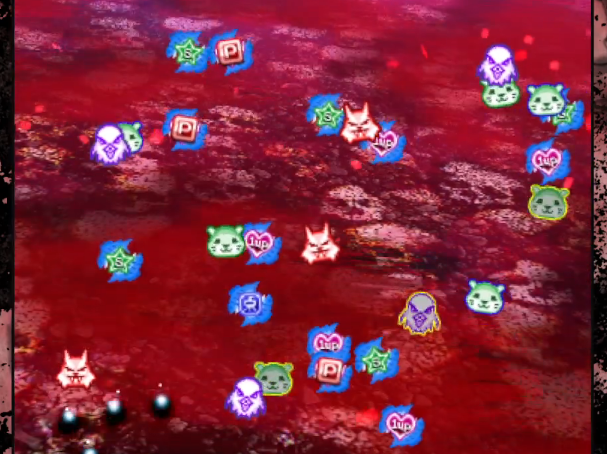 A screenshot with a lot of tokens flying around